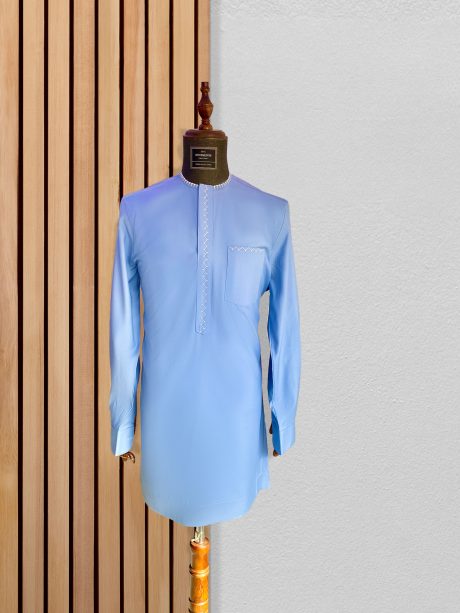 Sky blue Agbada set with jakan embroidery