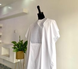 Distinguished white agbada set