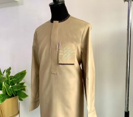 Beige with a celtic knot pocket design
