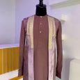 Extensively decorated Mauve kimono X kaftan Set