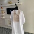 An exquisite white agbada set