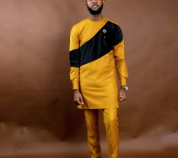 Mustard Kaftan X velvet overlay