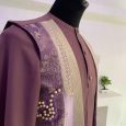 Extensively decorated Mauve kimono X kaftan Set