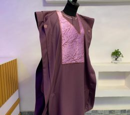 A Mauve agbada X Branch embroidery deets
