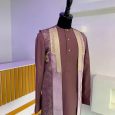 Extensively decorated Mauve kimono X kaftan Set