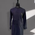 Distinguished Striped Blue Kaftan Set