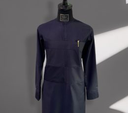 Distinguished Striped Blue Kaftan Set