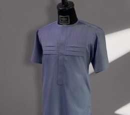 Pleated front sky blue kaf