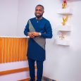 A blue X grey kaftan piece