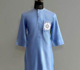 Luxurious baby blue kaftan set