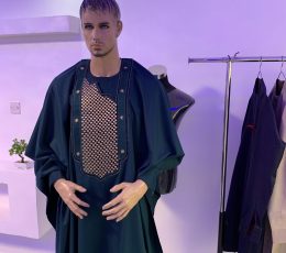 A green-gold agbada set